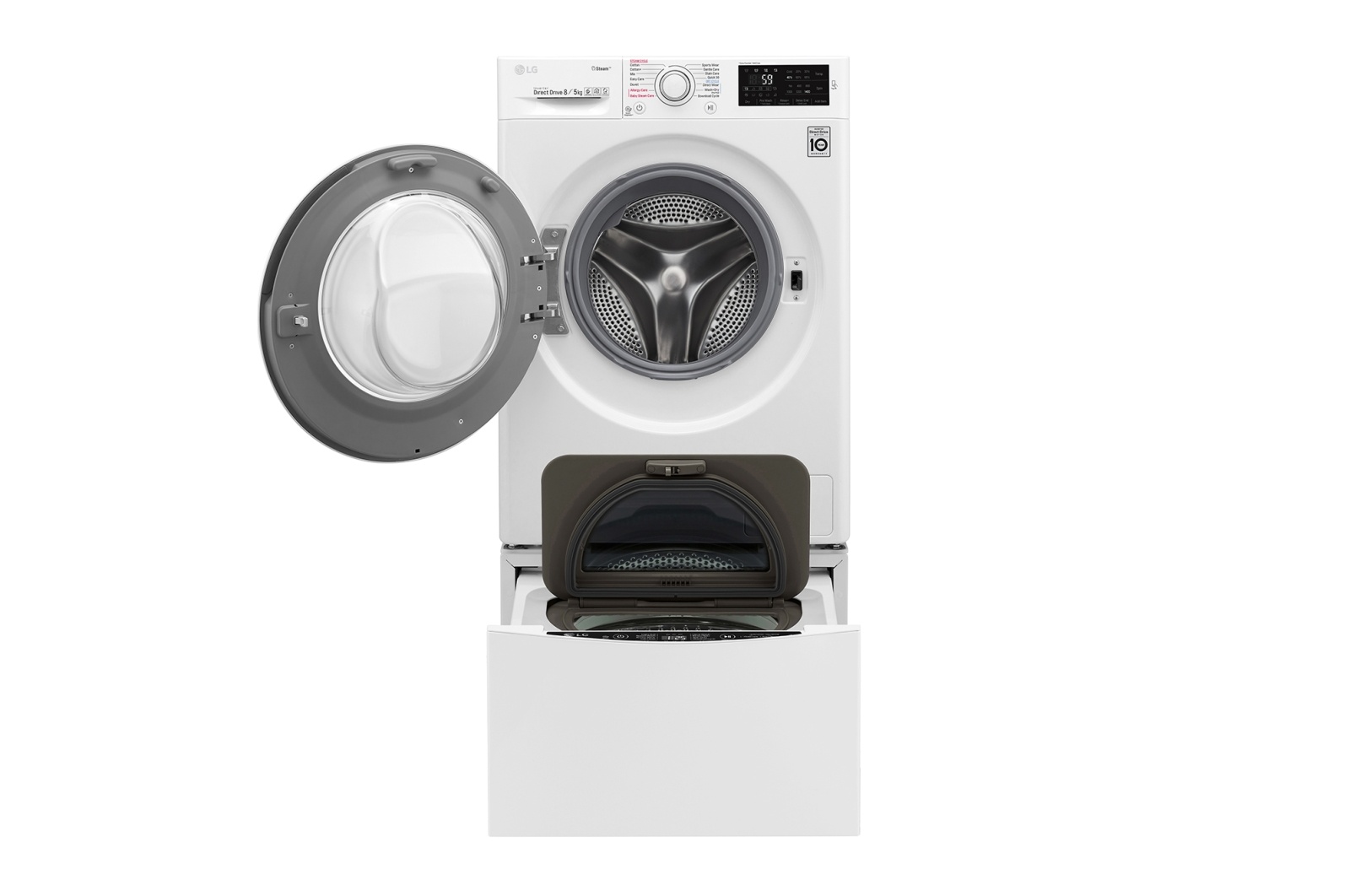 Máy giặt lồng đôi LG Twin Wash Giặt 8.5Kg+2Kg/sấy 5Kg (FC1408D4W& TG2402NTWW)