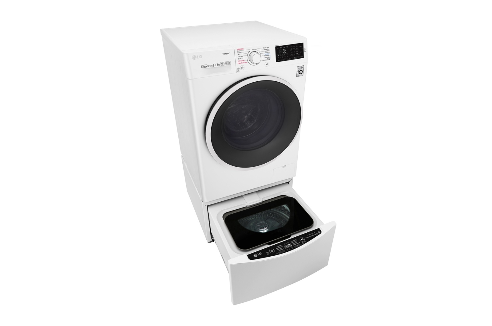Máy giặt lồng đôi LG Twin Wash Giặt 8.5Kg+2Kg/sấy 5Kg (FC1408D4W& TG2402NTWW)