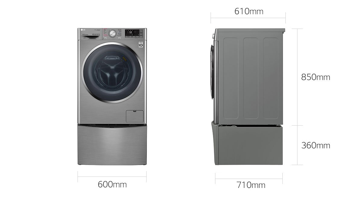 Máy giặt lồng đôi LG Twin Wash Giặt 9Kg+2Kg (FC1409S2E& TC2402NTWV)