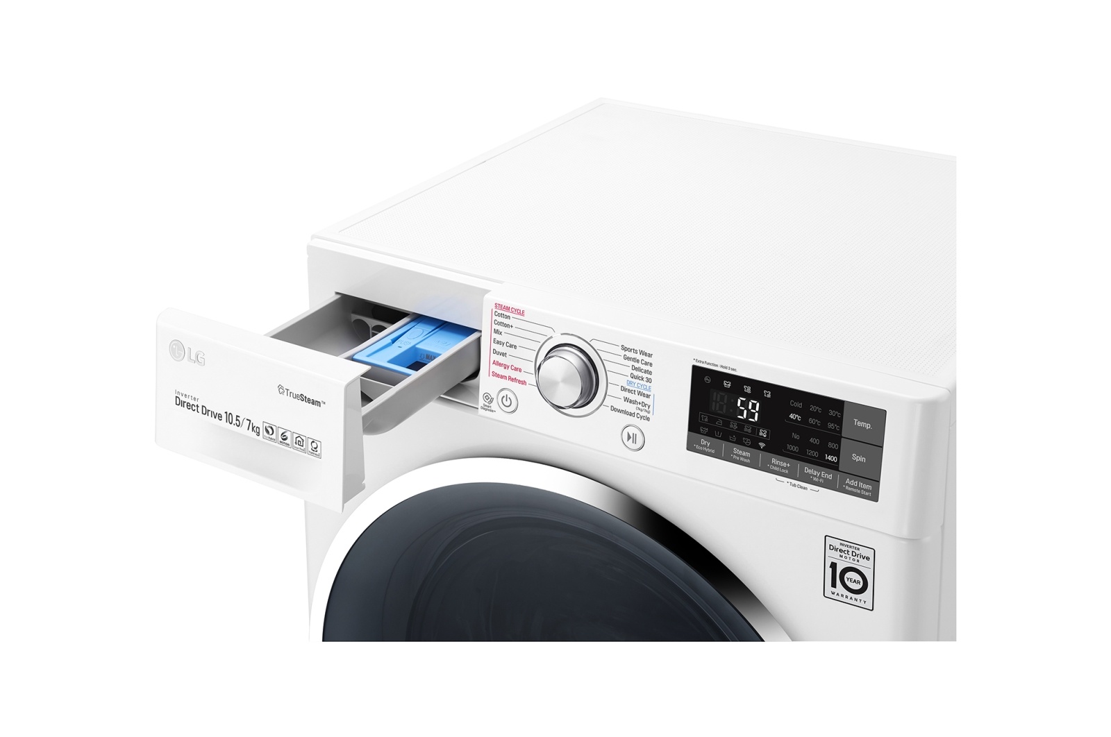 Máy giặt lồng đôi LG Twin Wash Giặt 9Kg+2Kg (FC1409S2W& TG2402NTWW)