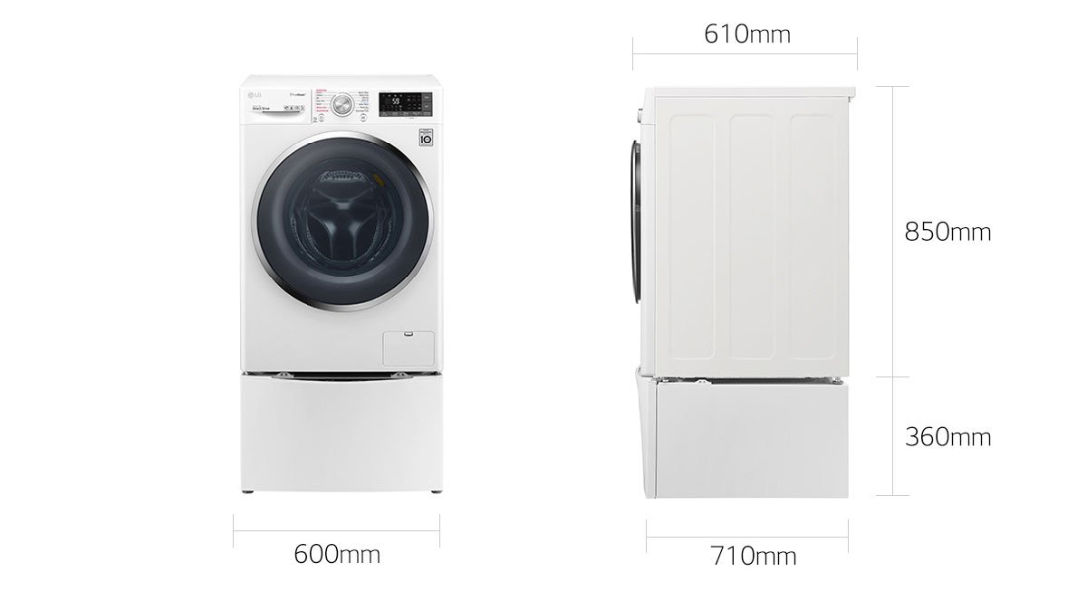Máy giặt lồng đôi LG Twin Wash Giặt 9Kg+2Kg (FC1409S2W& TG2402NTWW)