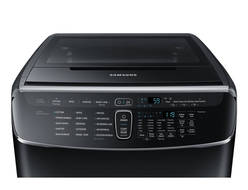 Máy giặt lồng đôi Samsung FlexWash WR24M9960KV/SV giặt 21kg + sấy 12kg
