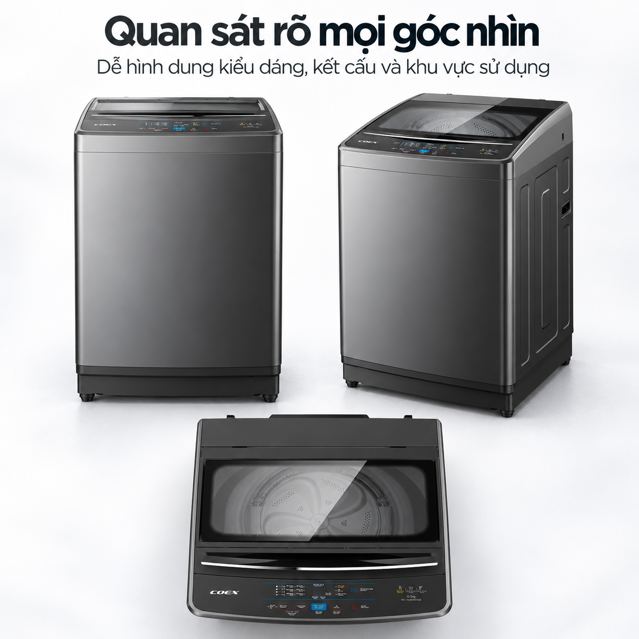 Máy giặt lồng đứng Coex 8.5 kg TW-80CW1415IGB