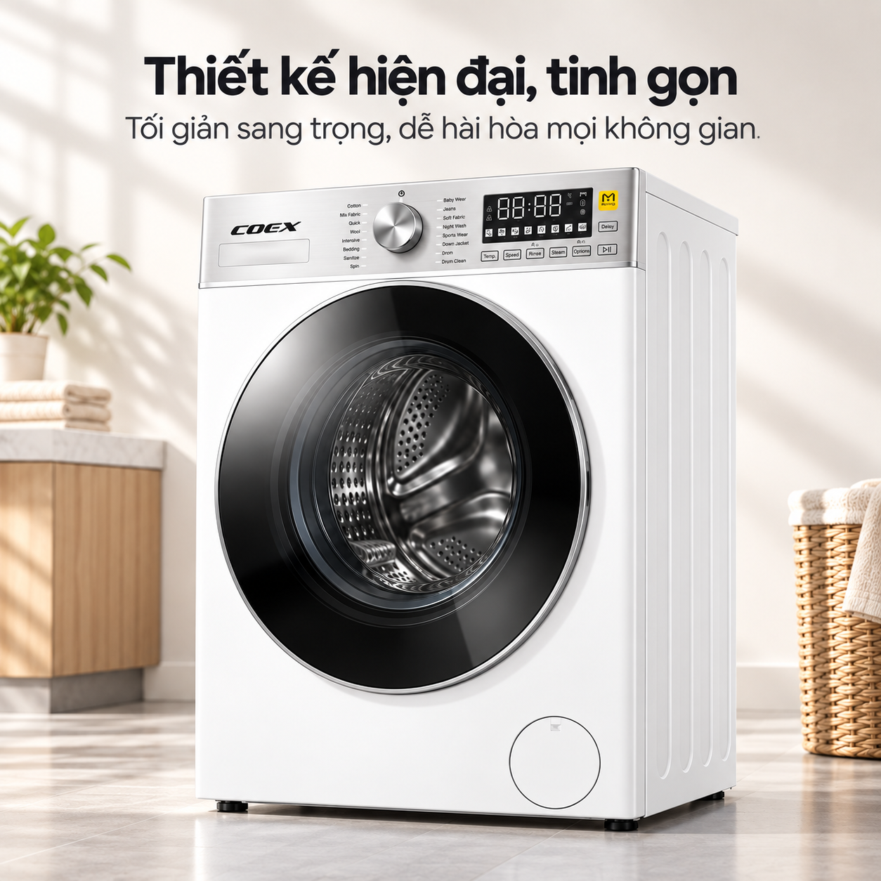 Máy giặt lồng ngang AI DD Inverter Coex 10.5 kg FW-10CW1415IWB