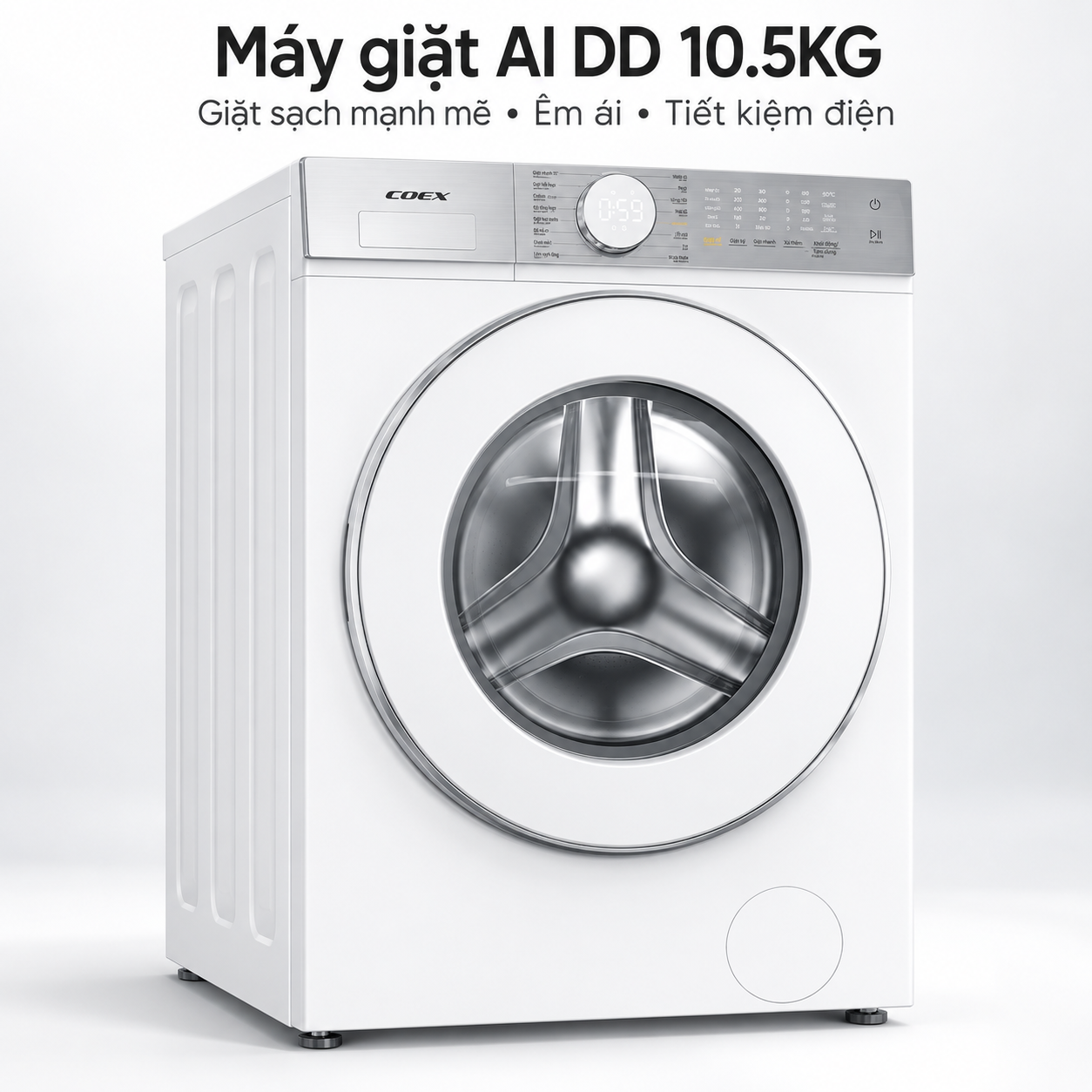 Máy giặt lồng ngang AI DD Inverter Coex 10.5 kg FW-11CW1415WG-BS