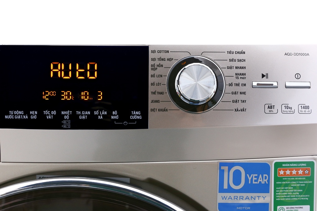 Máy giặt lồng ngang Aqua 10Kg AQD-DD1000A(N2)