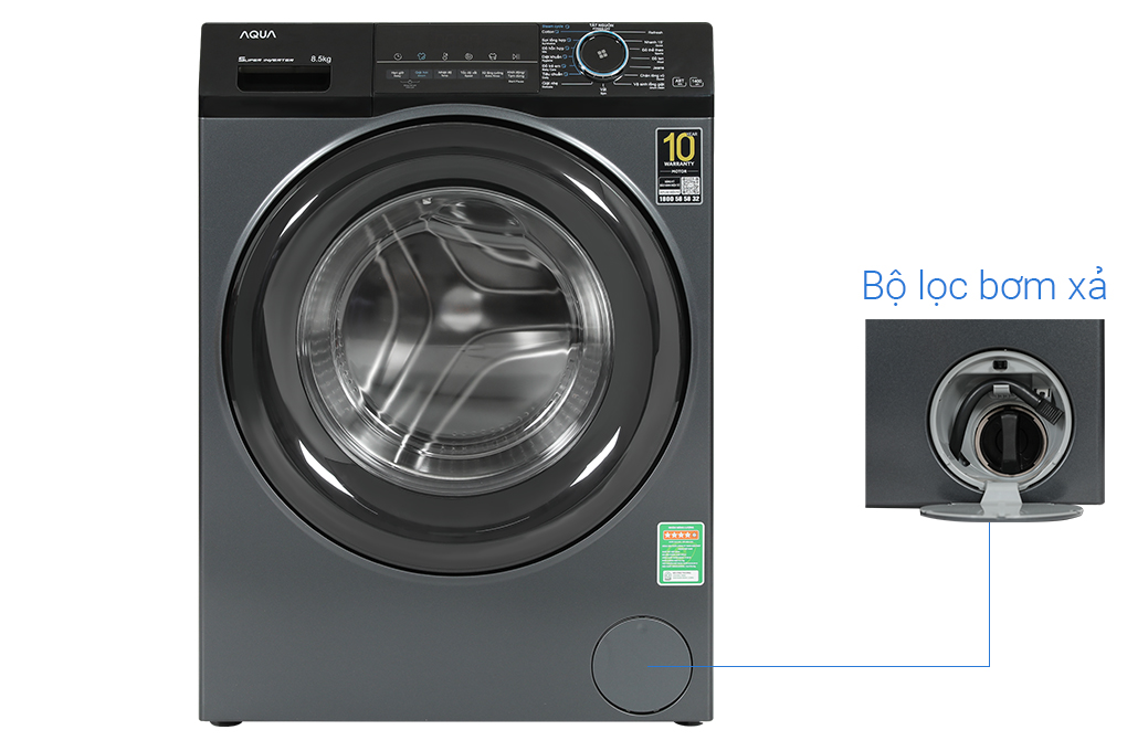 Máy giặt lồng ngang Aqua Inverter 8.5Kg AQD-A852J.BK