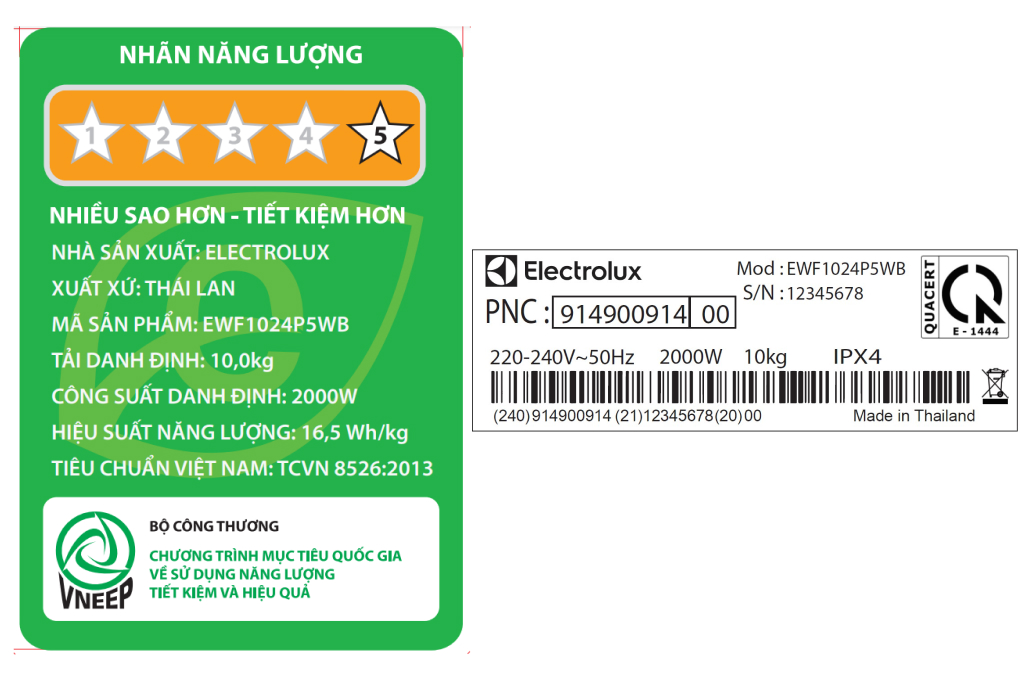 Máy giặt lồng ngang Electrolux Inverter 10Kg EWF1024P5WB