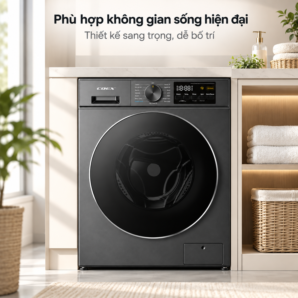 Máy giặt lồng ngang Inverter Coex 10.5 kg FW-11CW1420WG