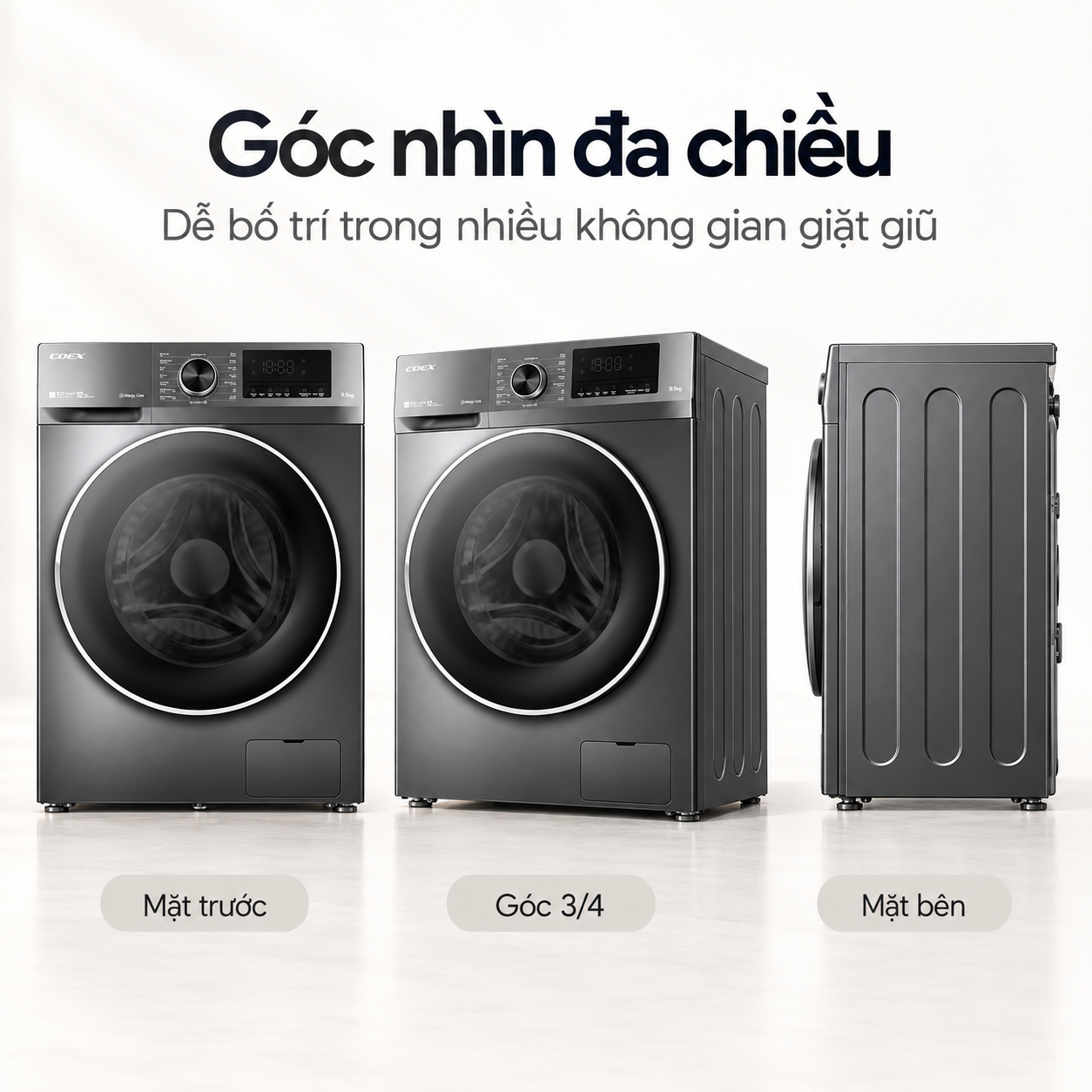 Máy giặt lồng ngang Inverter Coex 9.5 kg FW-95CW1409ISG-11
