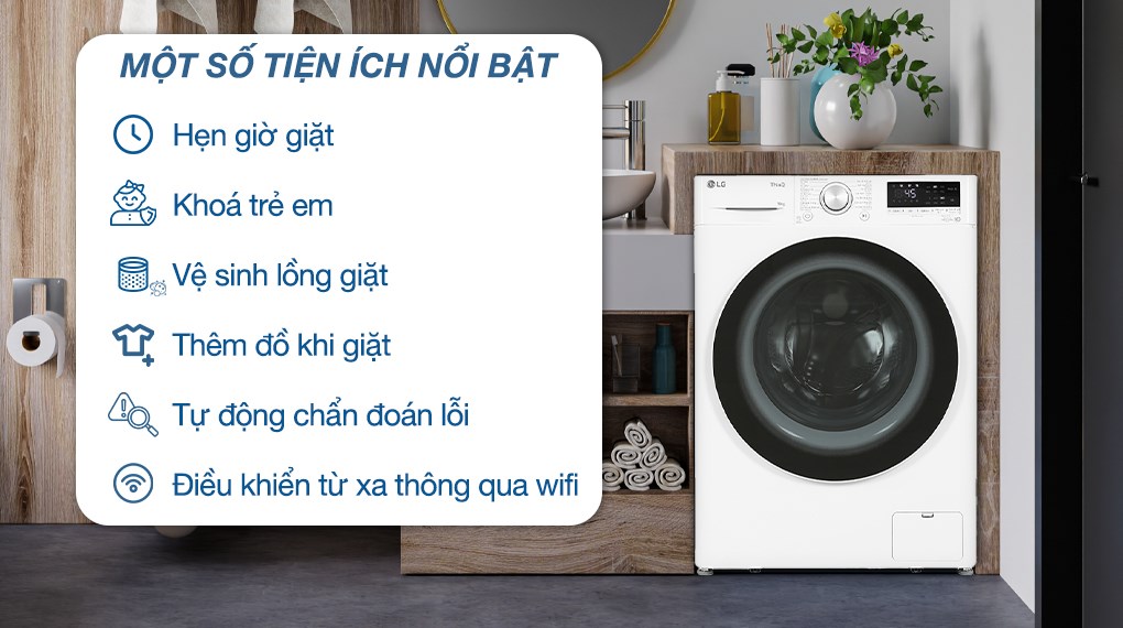 Máy giặt lồng ngang LG AI DD Inverter 10kg FV1410S4W1