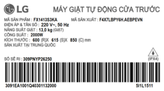Máy giặt lồng ngang LG Inverter 13 kg FX1413S3KA