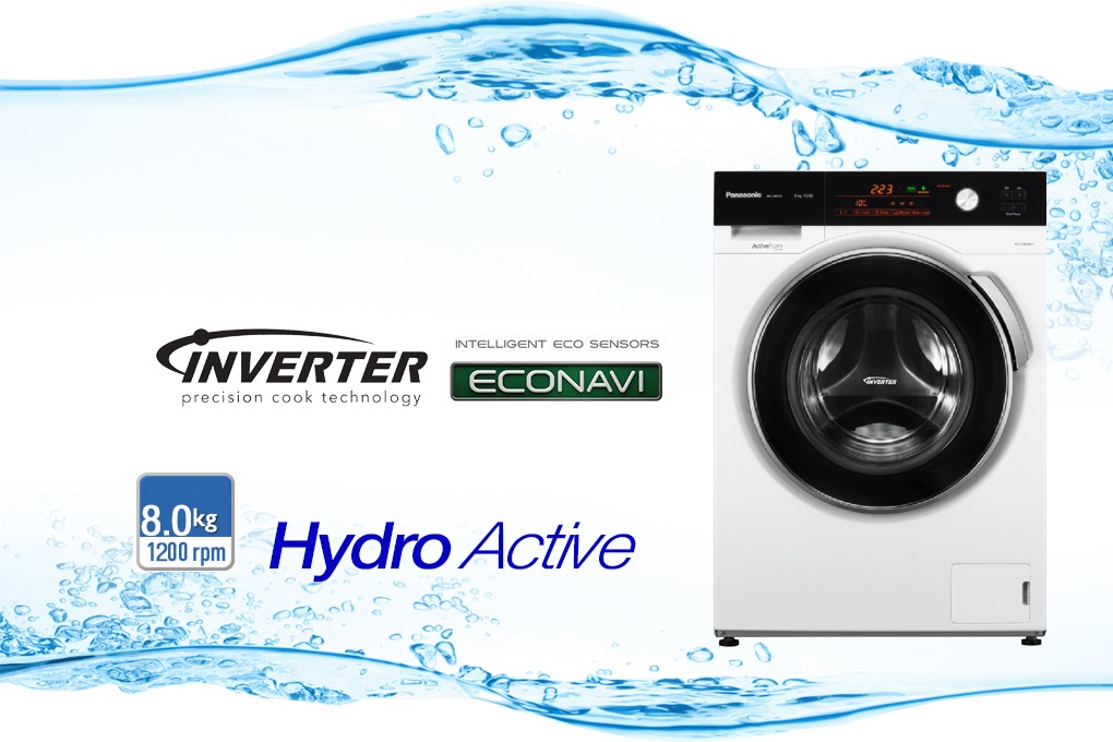 Máy giặt 8 Kg Panasonic NA-128VG5LVT, lồng ngang