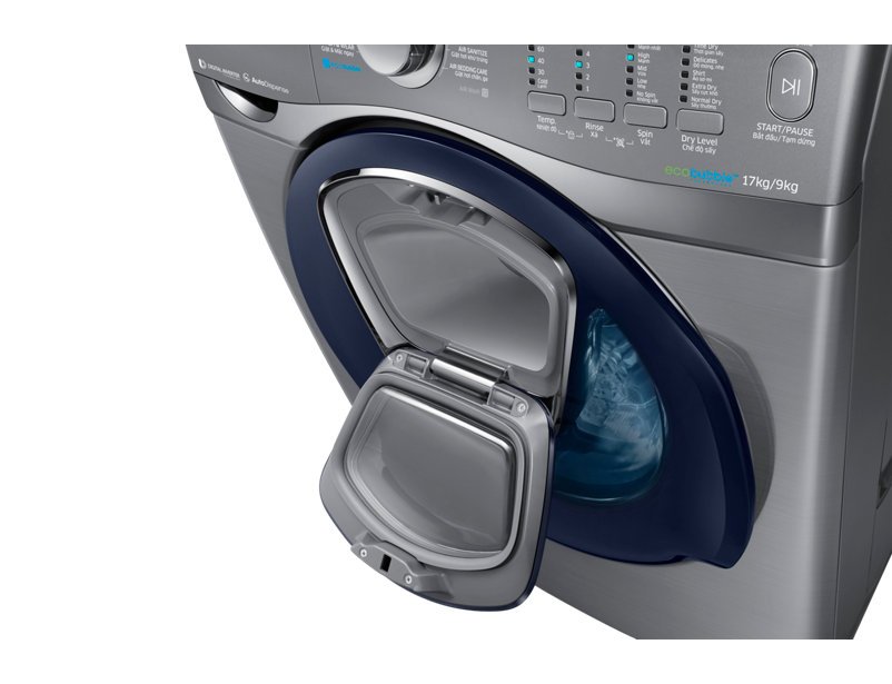 Máy giặt lồng ngang Samsung AddWash WD17J7825KP/SV giặt 17kg + Sấy 9kg