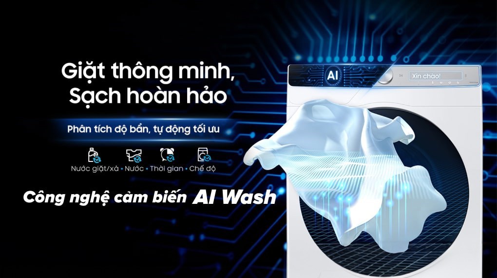 Máy giặt lồng ngang Samsung AI Inverter 10Kg WW10TP44DSH/SV