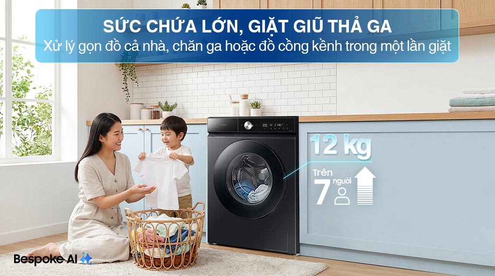 Máy giặt Lồng ngang Samsung Inverter 12 kg WW12CB944DGBSV