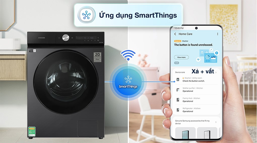 Máy giặt Lồng ngang Samsung Inverter 12 kg WW12CB944DGBSV