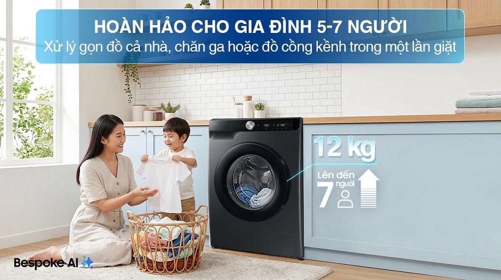 Máy giặt Lồng ngang Samsung Inverter 12 kg WW12CG604DLBSV