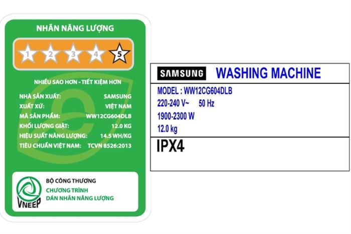 Máy giặt Lồng ngang Samsung Inverter 12 kg WW12CG604DLBSV