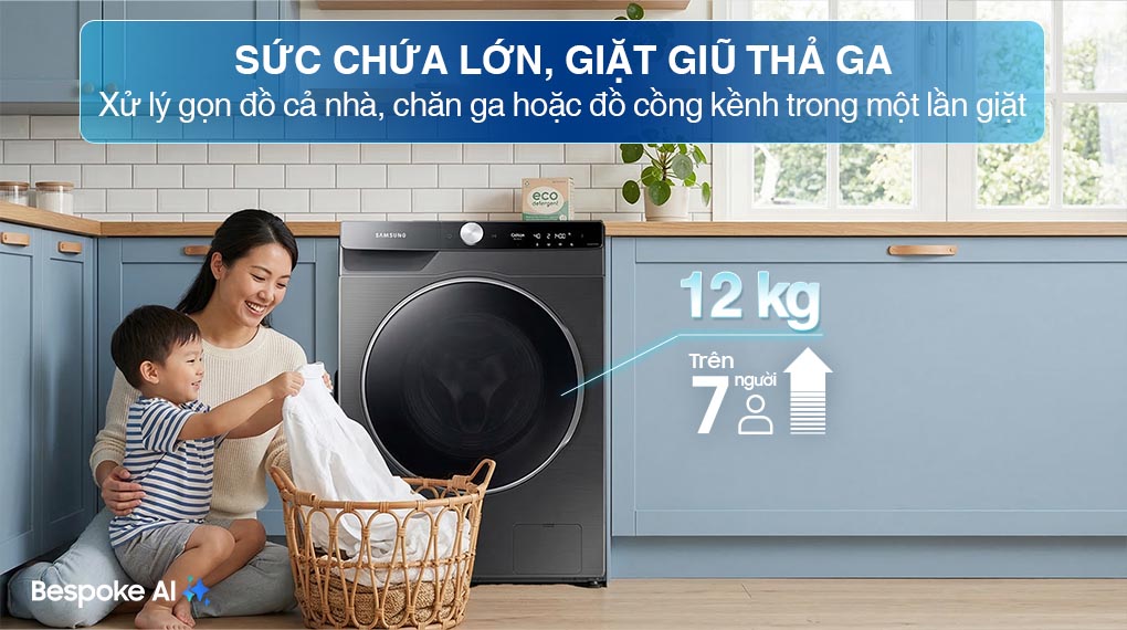 Máy giặt Lồng ngang Samsung Inverter 12 kg WW12CGP44DSBSV
