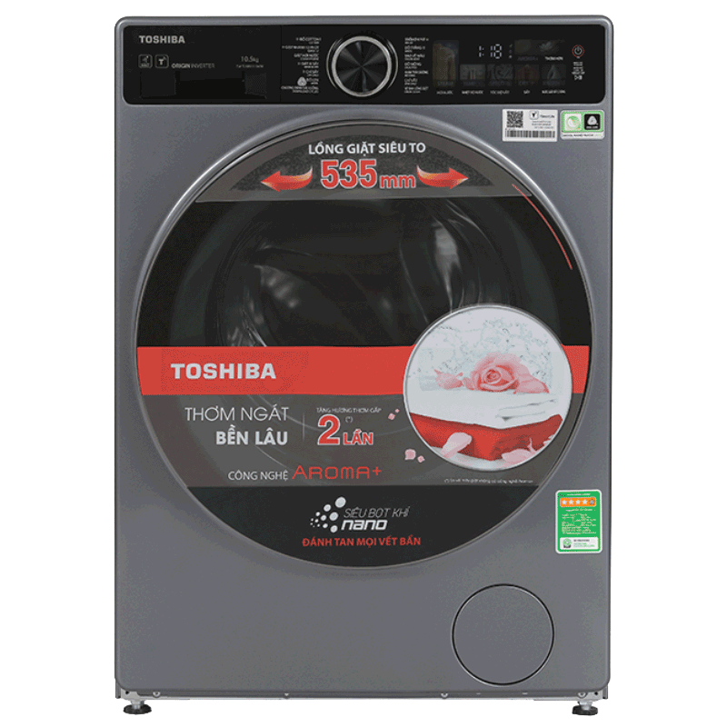 Máy giặt lồng ngang Toshiba Inverter 10.5Kg TW-T25BU115MWV(MG)