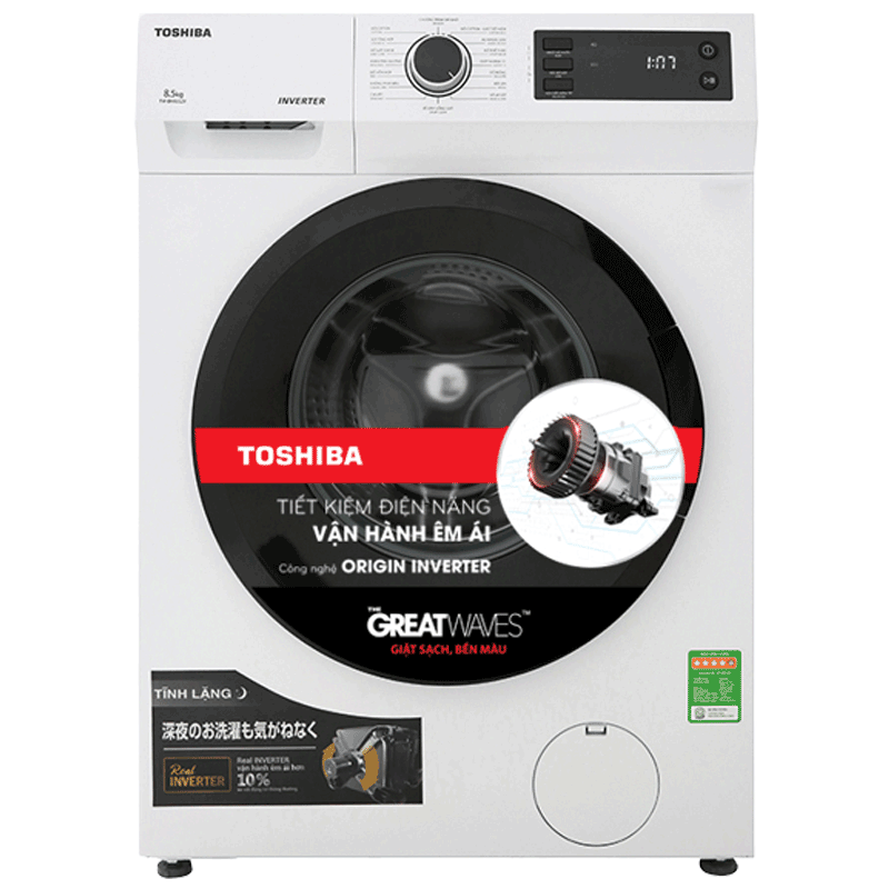 Máy giặt lồng ngang Toshiba Inverter 8,5Kg TW-BH95S2V