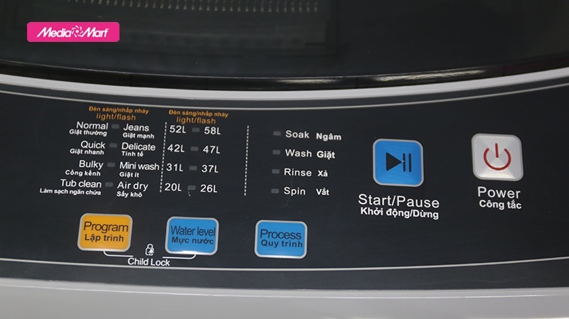 Máy giặt Midea 7,6Kg MAS-7601