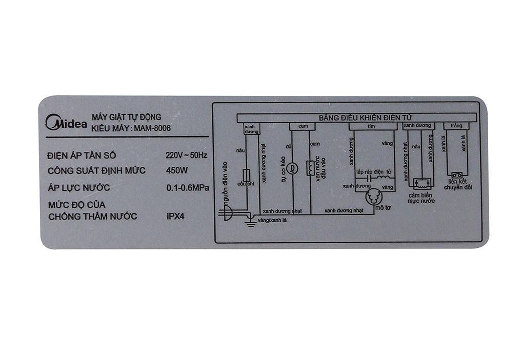 Máy giặt 9 Kg Midea MAM-9006 lồng đứng