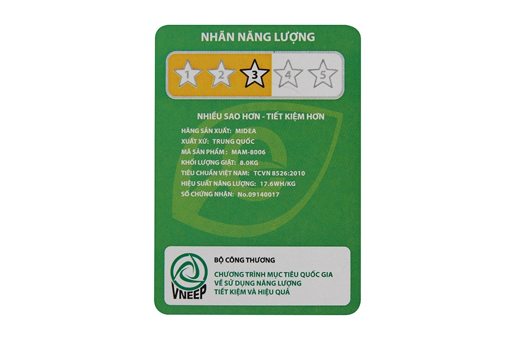 Máy giặt 9 Kg Midea MAM-9006 lồng đứng