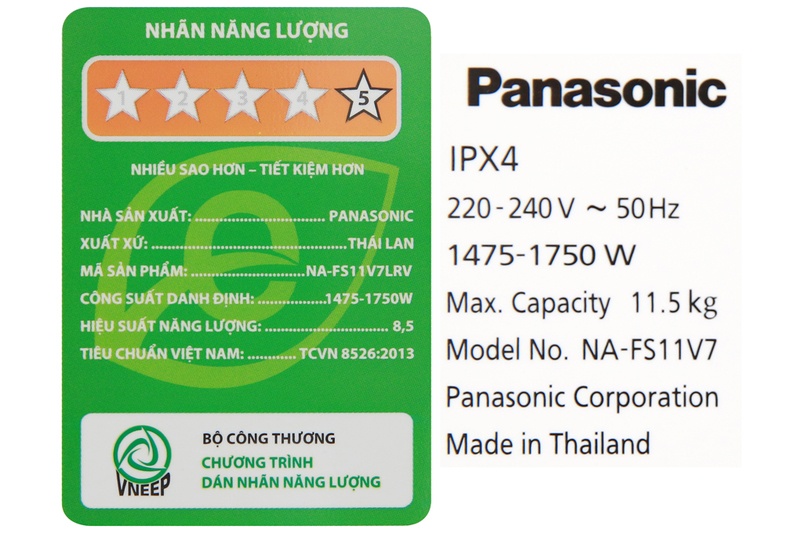 Máy giặt Panasonic 11,5Kg NA-FS11V7LRV