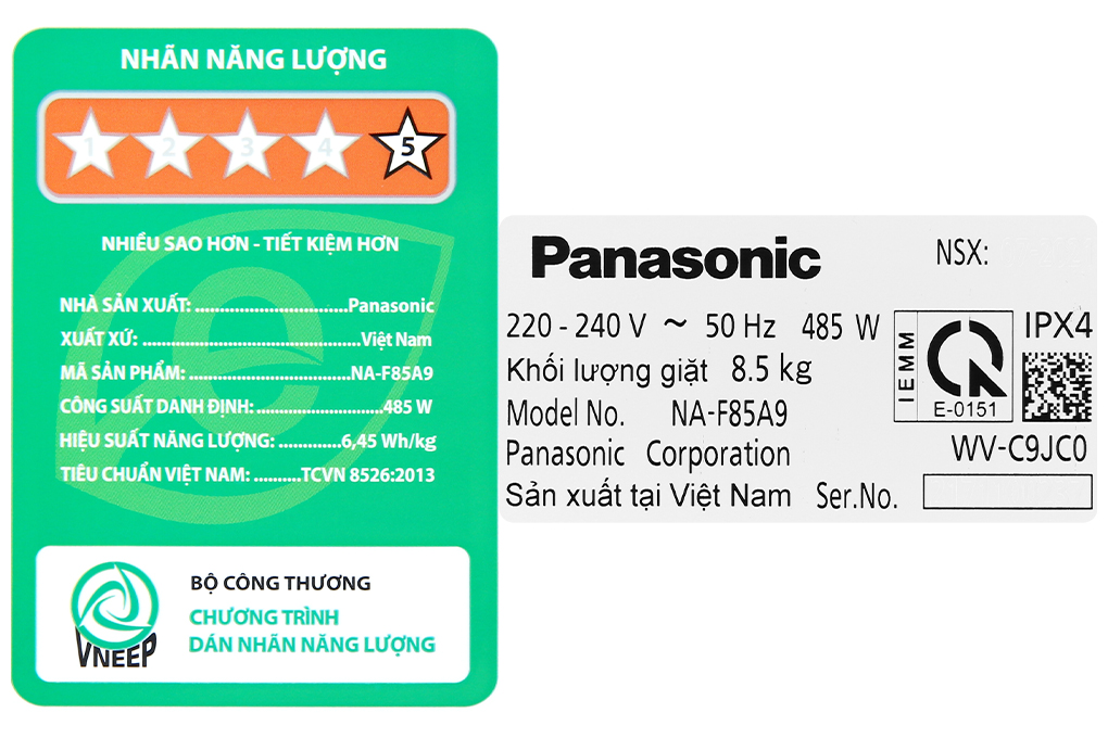 Máy giặt Panasonic 8.5Kg NA-F85A9BRV