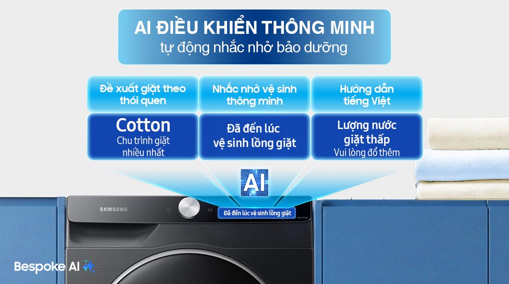 Máy giặt Samsung AI EcoBubble Inverter 10 kg WW10DG6U34LBSV