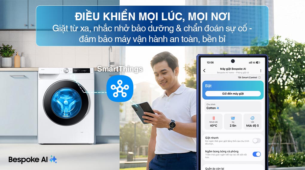 Máy giặt Samsung AI EcoBubble Inverter 10 kg WW10DG6U34LESV