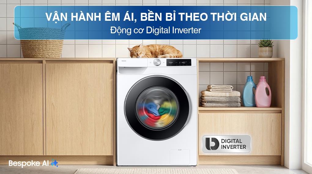 Máy giặt Samsung AI EcoBubble Inverter 10 kg WW10DG6U34LESV