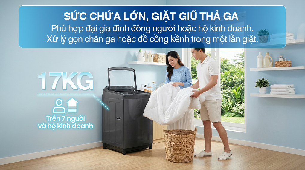 Máy giặt Samsung Ecobubble Inverter 17 kg WA40F17E7CSV