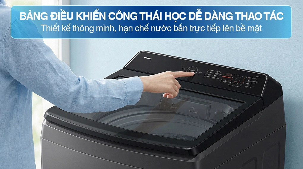 Vì sao máy giặt Samsung cửa trên WA40F17E7CSV được đánh giá cao trong phân khúc 17kg?