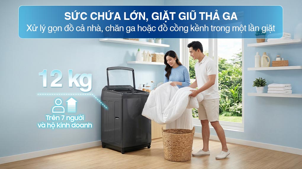 Máy giặt Samsung Inverter 12Kg WA12CG5745BVSV