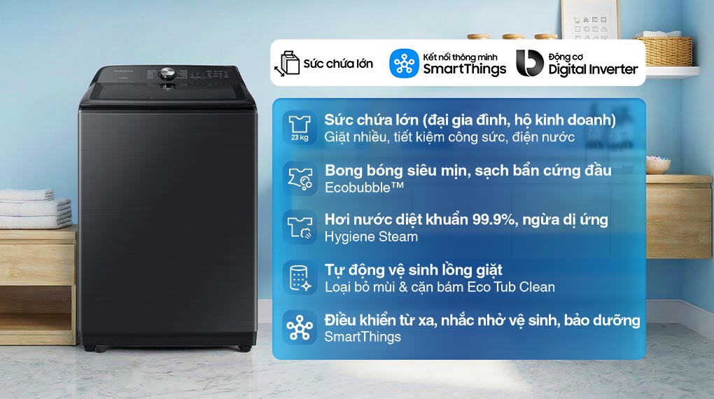 Máy Giặt Samsung Inverter 23Kg WA23A8377GV/SV