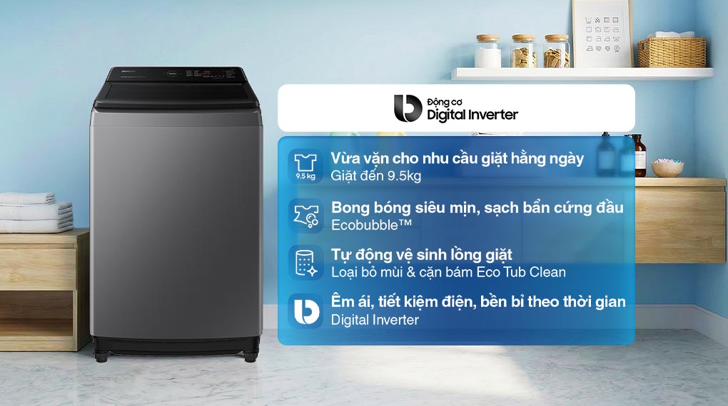 Máy giặt Samsung Inverter 9.5Kg WA95CG4545BDSV
