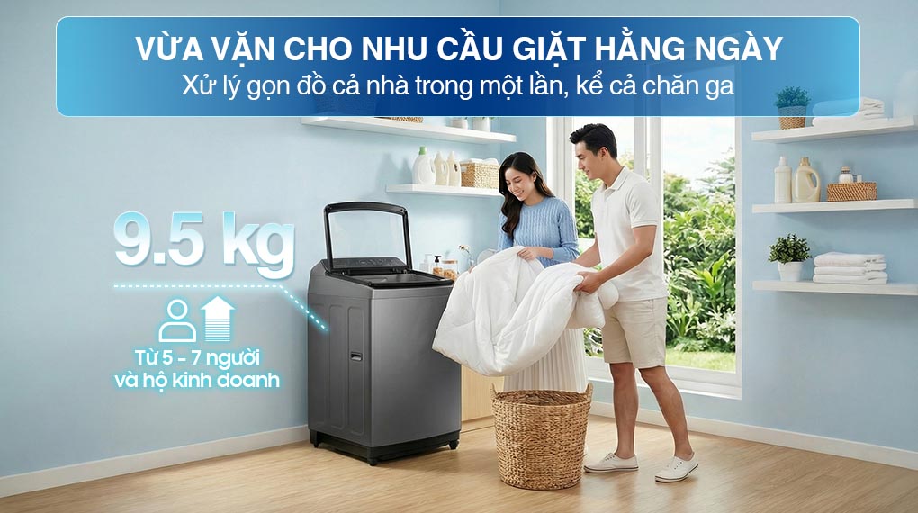 Máy giặt Samsung Inverter 9.5Kg WA95CG4545BDSV