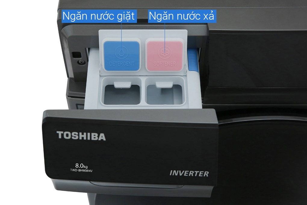 Máy giặt lồng ngang Toshiba Inverter 8Kg+sấy 8Kg TWD-BH90W4V(SK)