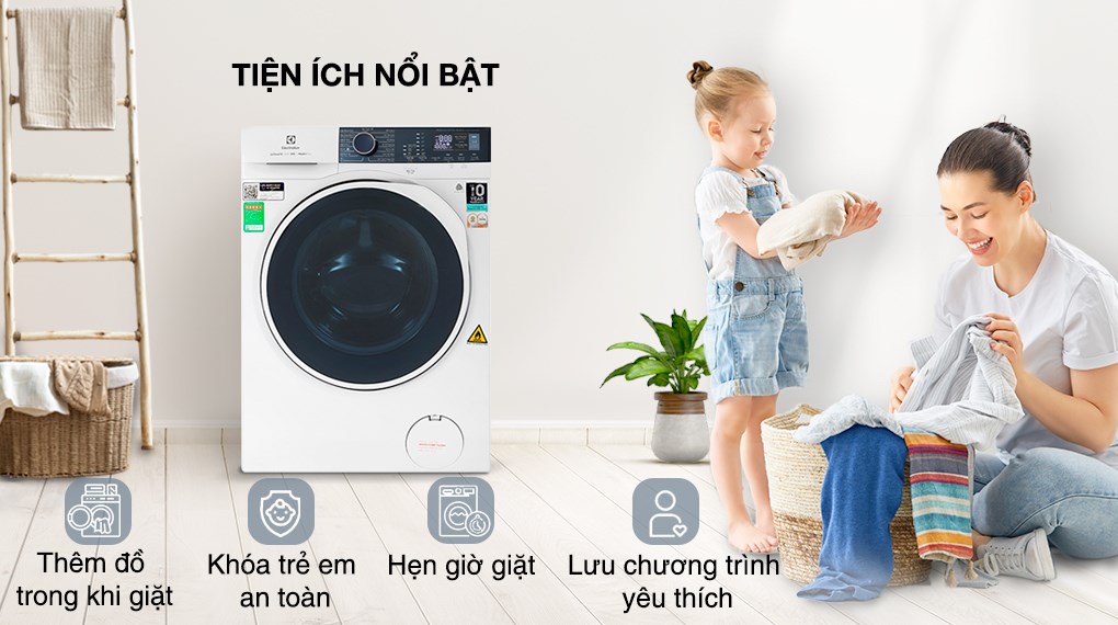 Máy giặt sấy Electrolux 9Kg + sấy 6Kg EWW9024P5WB