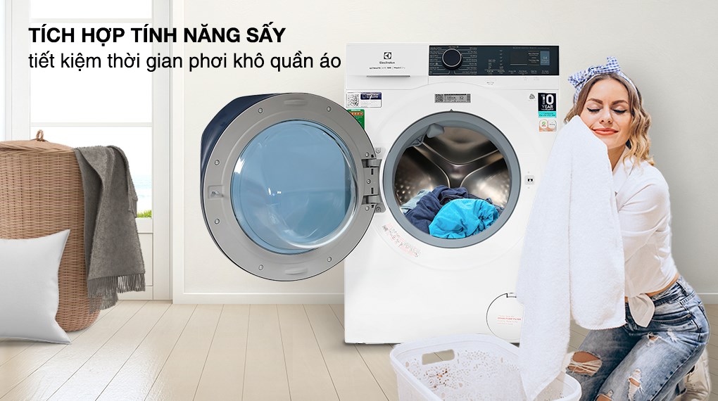 Máy giặt sấy Electrolux 9Kg + sấy 6Kg EWW9024P5WB