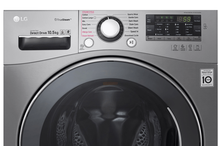 Máy giặt 10.5 Kg LG F1450SPRE (màu bạc)