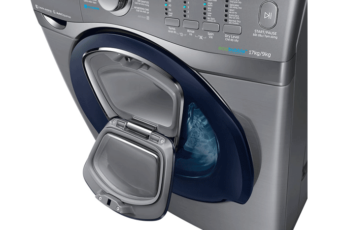 Máy giặt 17 Kg Samsung Addwash WD17J7825KP lồng ngang, sấy 9 kg