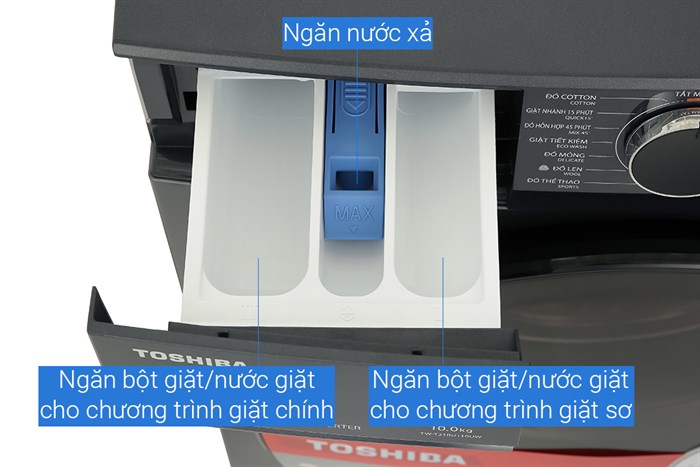 Máy giặt sấy Toshiba Inverter giặt 10.5 kg - sấy 7 kg TWD-T21BU115UWV(MG)
