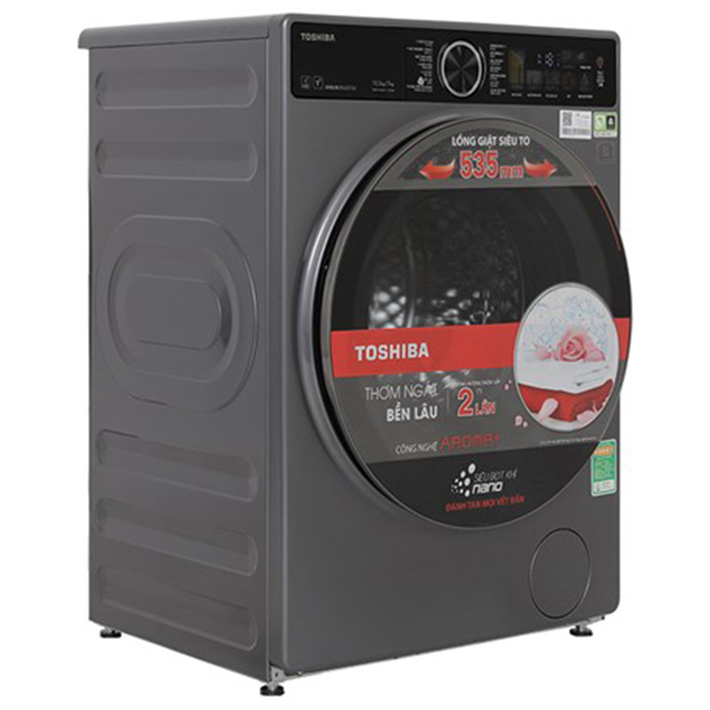 Máy giặt sấy Toshiba Inverter giặt 10.5 kg - sấy 7 kg TWD-T25BZU115MWV(MG)