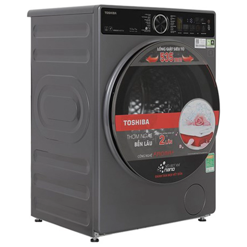 Máy giặt sấy Toshiba Inverter giặt 10.5 kg - sấy 7 kg TWD-T25BZU115MWV(MG)