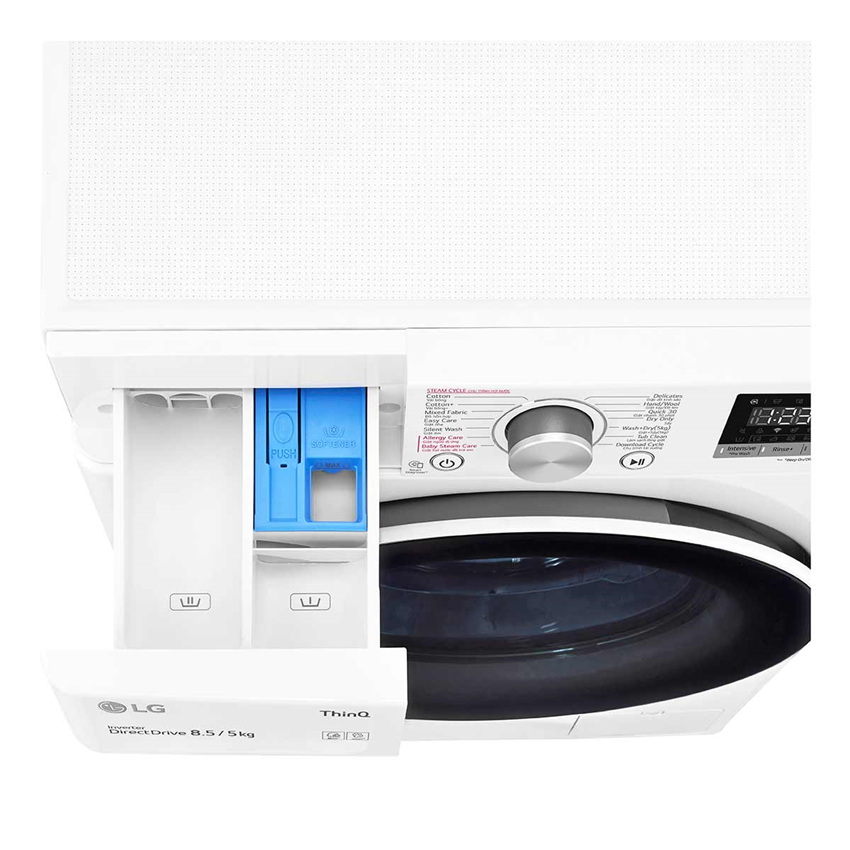 Máy giặt thông minh LG AI DD 8.5kg+ sấy 5kg FV1408G4W