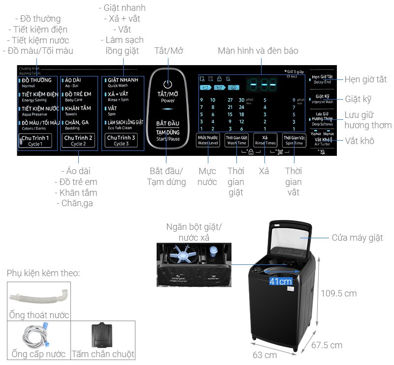 Máy giặt Samsung DD Inverter 16Kg WA16R6380BV/SV